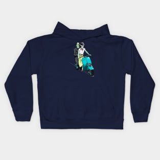 Frankenstein Holiday on scooter Kids Hoodie